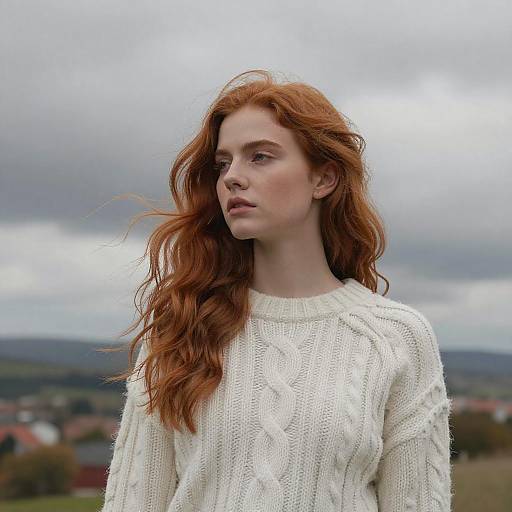 Serene Portrait of a Red-Haired Woman