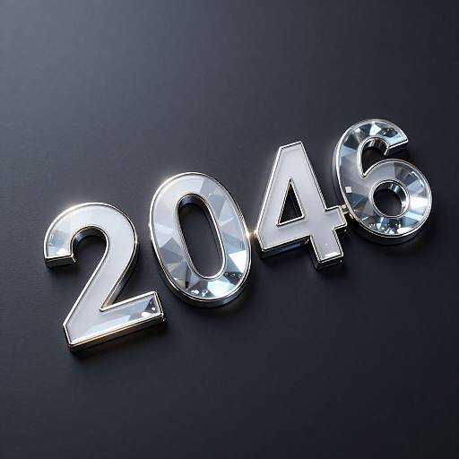 Futuristic 2048 Logo in Glass and Metal