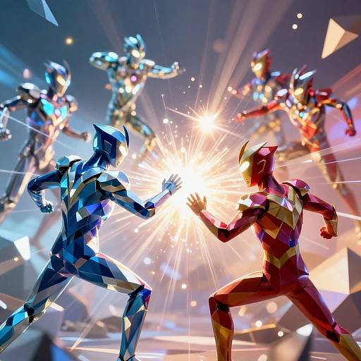Polyhedral Superheroes in Geometric Battle