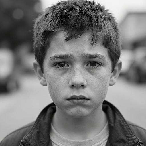 Melancholy Portrait of a Young Boy