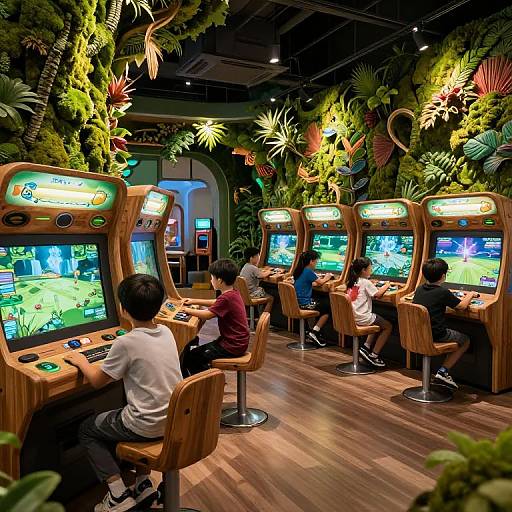 Futuristic Nature-Inspired Green Gaming Arcade