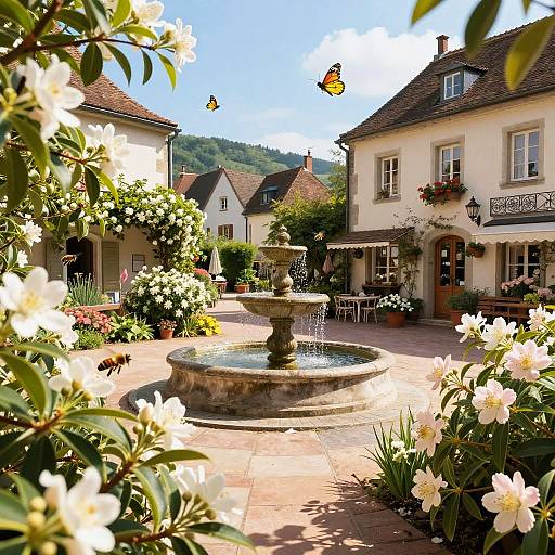 Springtime Laurels in Vibrant Garden