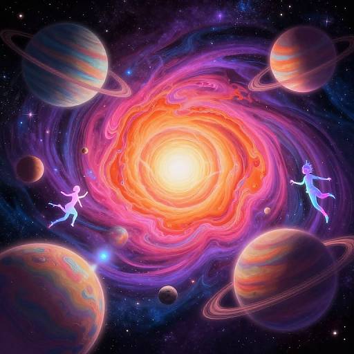 Psychedelic Cosmic Voyage Through Solar System