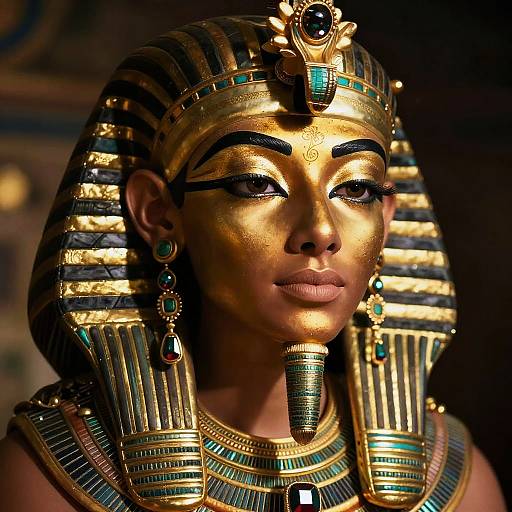 Regal Egyptian Gold Makeup Portrait