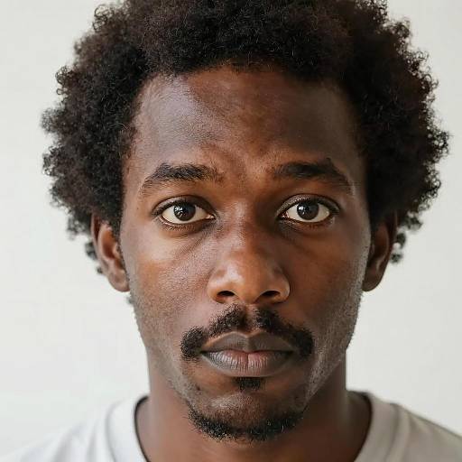 Intense Close-Up of African American Man