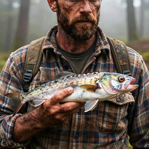 Rugged Outdoorsman with Mullet and Goatee