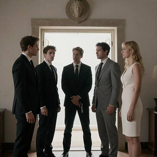 Five Figures at Stone Crest Doorway