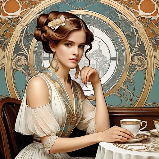 Elegant Art Nouveau Woman in Paris Elegant Art Nouveau Woman in Paris