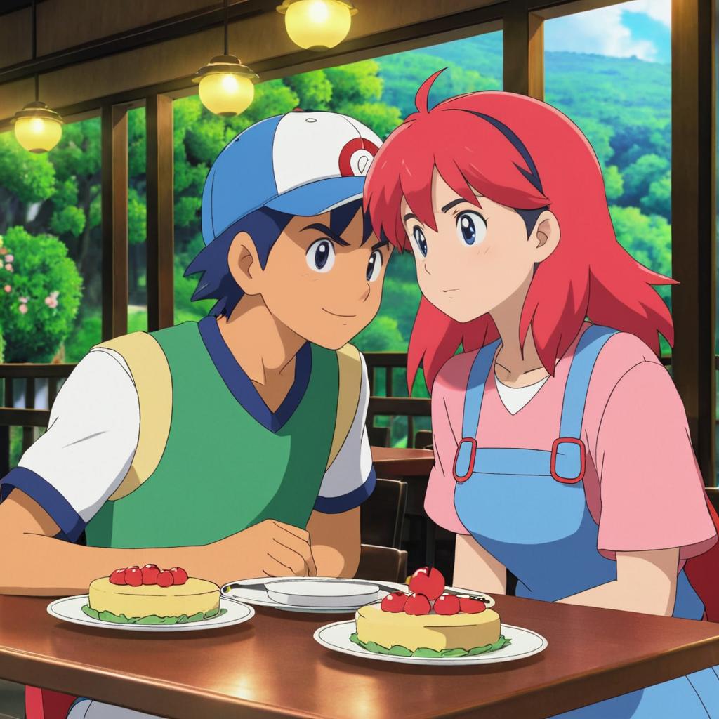 Young Ash and Misty's Romantic Dinner Date