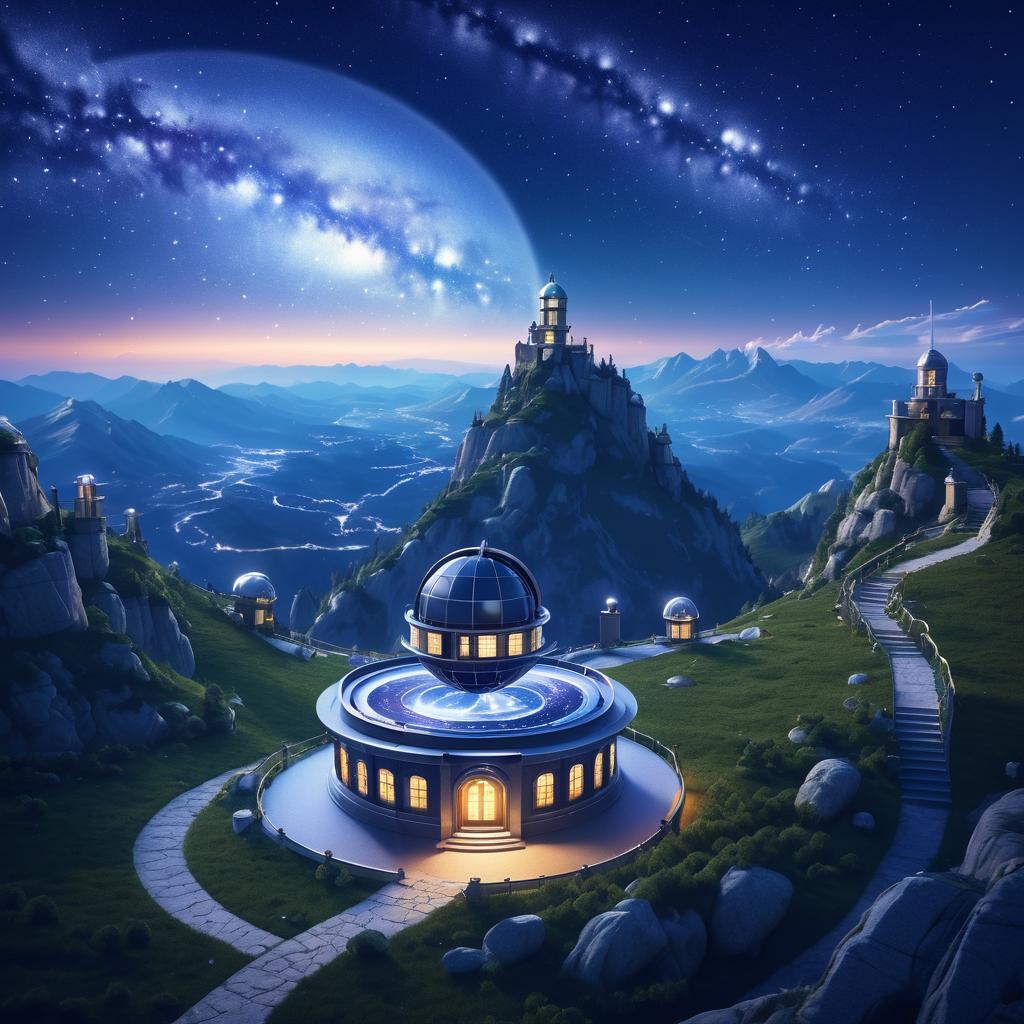 Celestial Observatory on a Starry Mountain