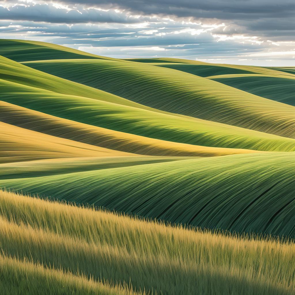 Serene Prairie with Undulating Patterns