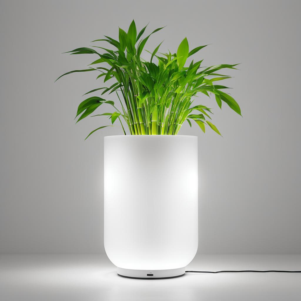 Industrial Bamboo in Transparent Flowerpot