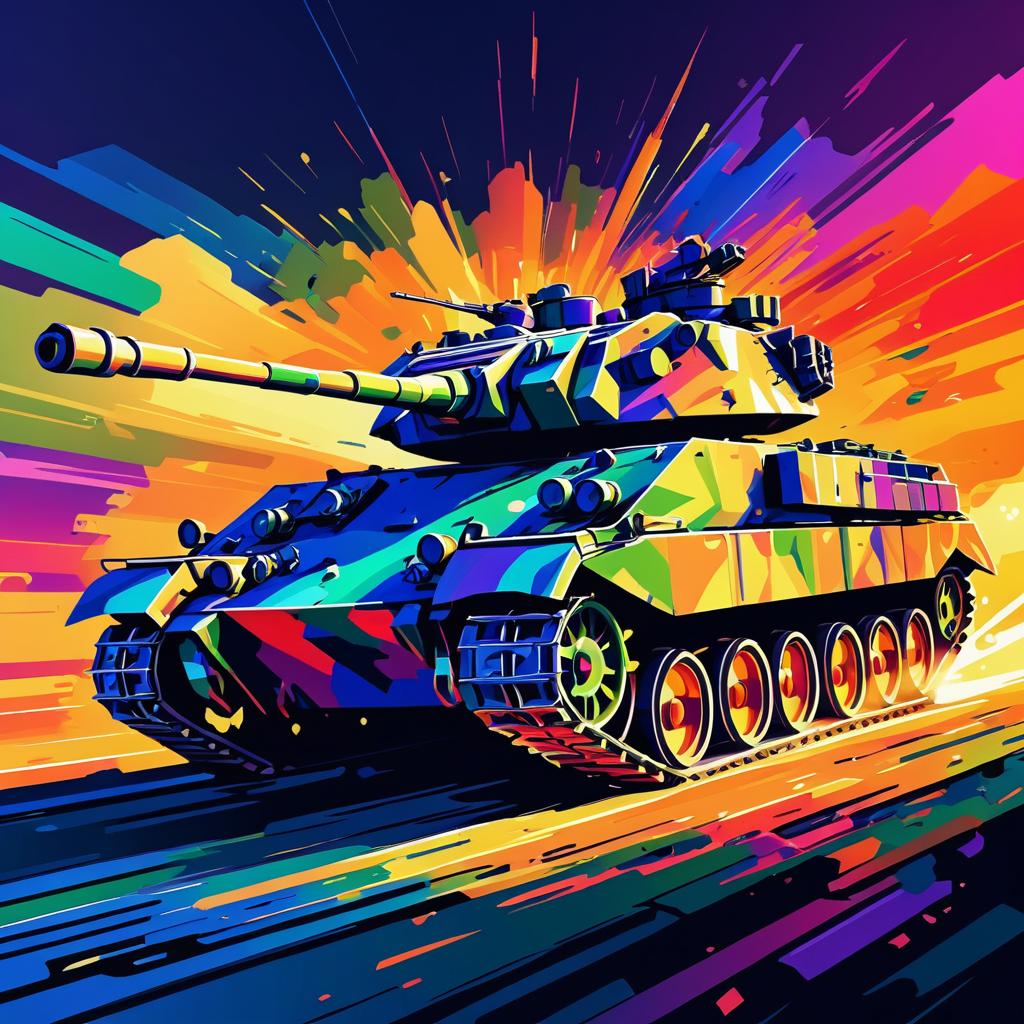 Vibrant Expressionism of Military Might