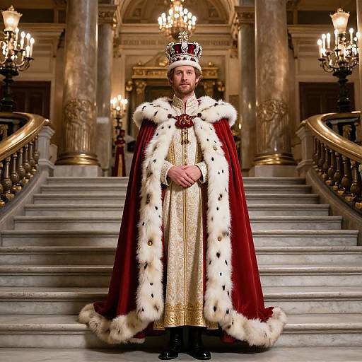 Regal Monarch on Grand Marble Stairs