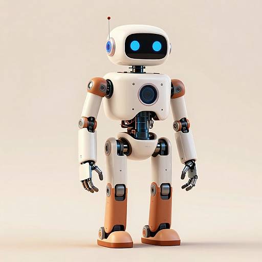 Intricate Warm-Toned Robot Design