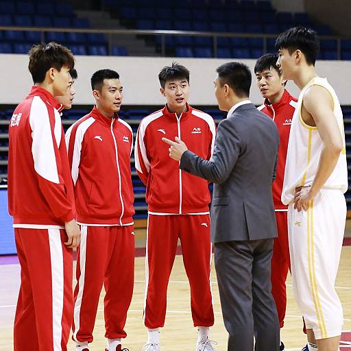 Dynamic Basketball Team Huddle Scene