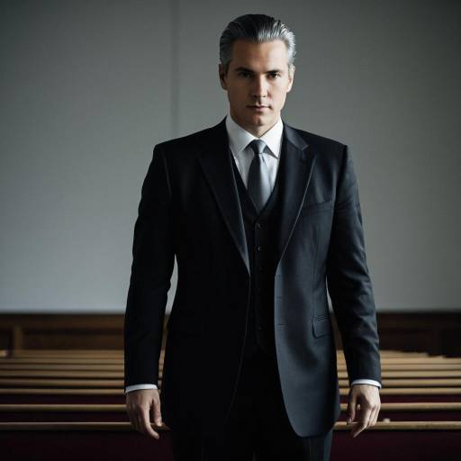 Man in Formal Dark Suit Standing Indoors