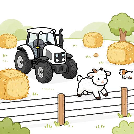 Playful Farm Scene for Kids Coloring