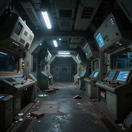 Abandoned Futuristic Space Station Interior
