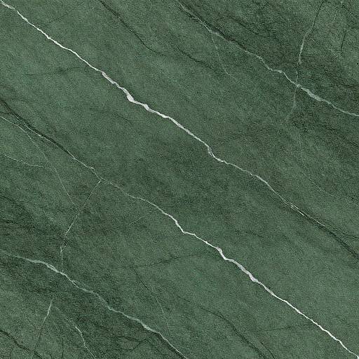 Aerial photograph of a green, textured landscape with diagonal white lines resembling riverbeds or geological cracks, creating a natural pattern.