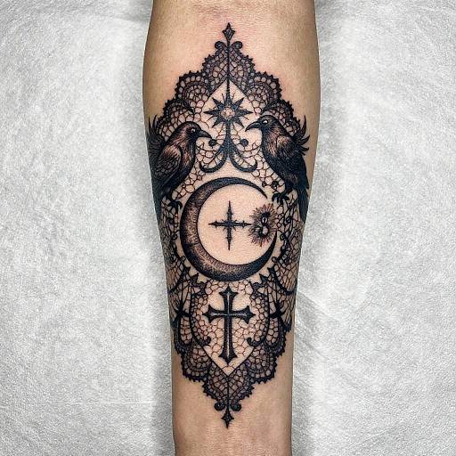 Dark Gothic Lace Forearm Tattoo