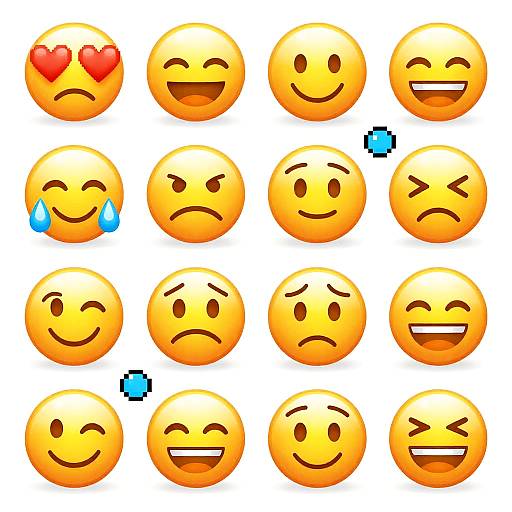 Diverse Animated Emojis Vector Set