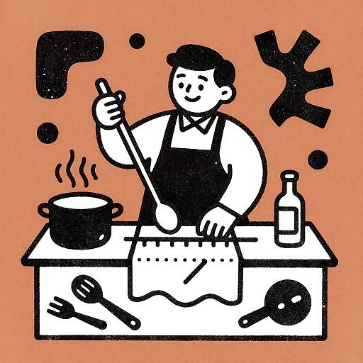 Whimsical Tailor in Lino Relief