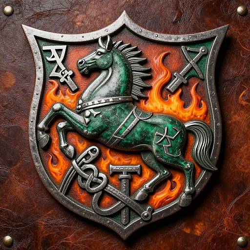 Viking Family Crest with Norse Symbols