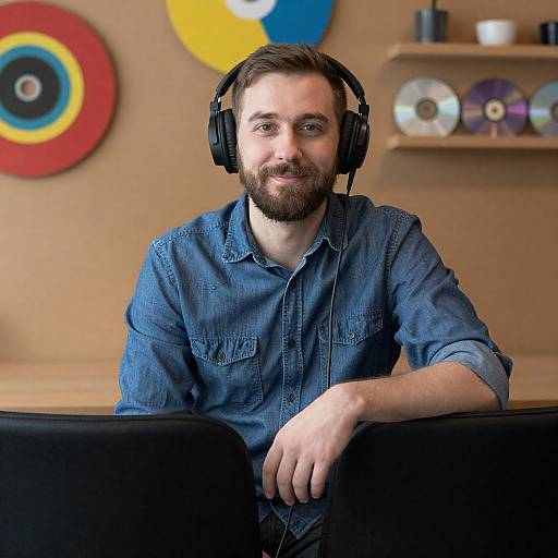 Casual Man Portrait with Headphones