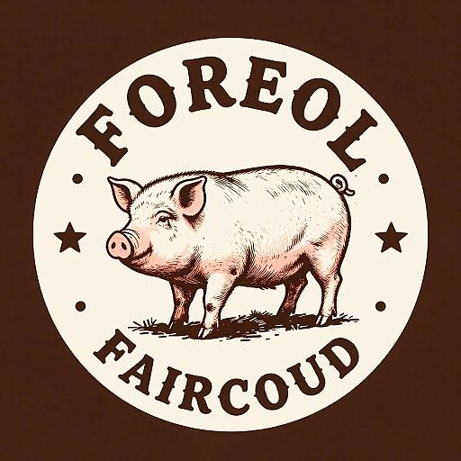 Vintage Pig Logo with Rustic Badge