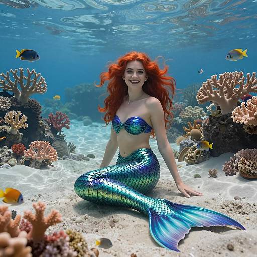 Enchanting Mermaid in Colorful Ocean Scene