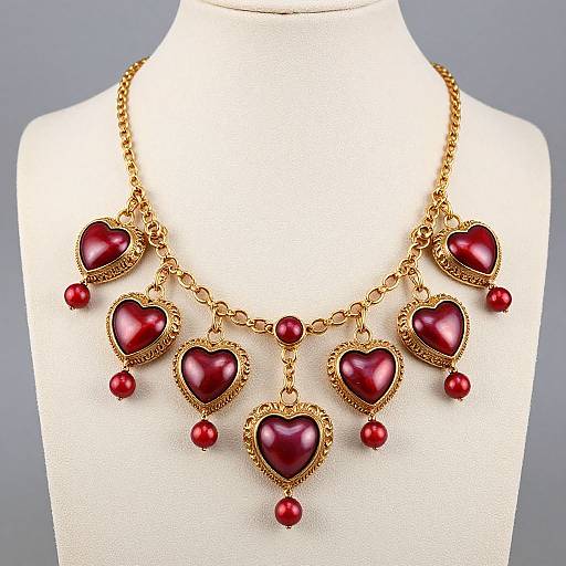 Elegant Antique Gold Heart Necklace