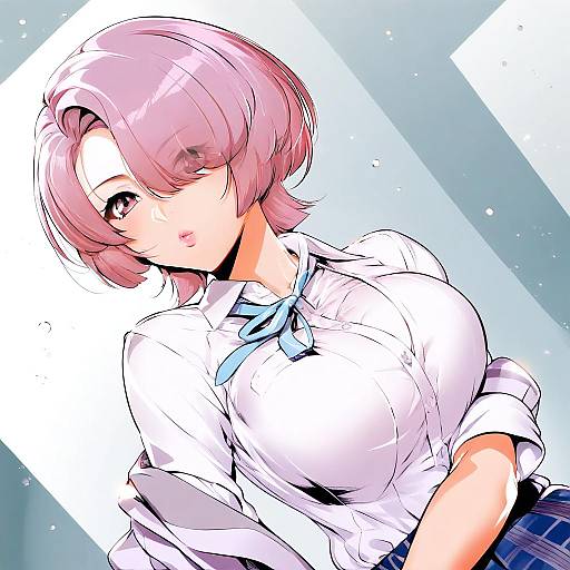 Illustration of Arimura mao, gakuen idolmaster in the style of Bowalia