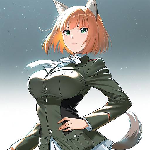 Illustration of Gundula rall, world witches series in the style of Mitsugu