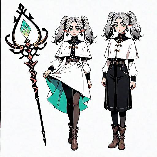 Fantasy Female Elf Character with Staff