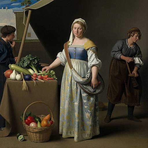 Pieter Aertsen Style Vegetable Stall