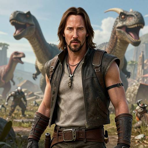 Hyperreal Keanu Reeves Stone Age RPG