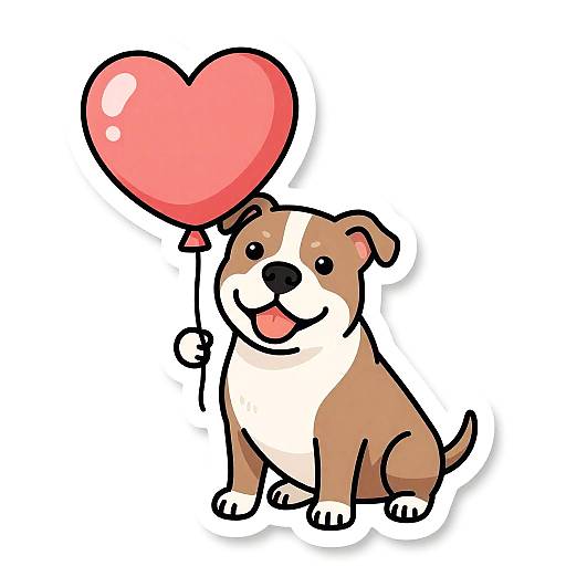 Pittie Hugs Heart Balloon Sticker