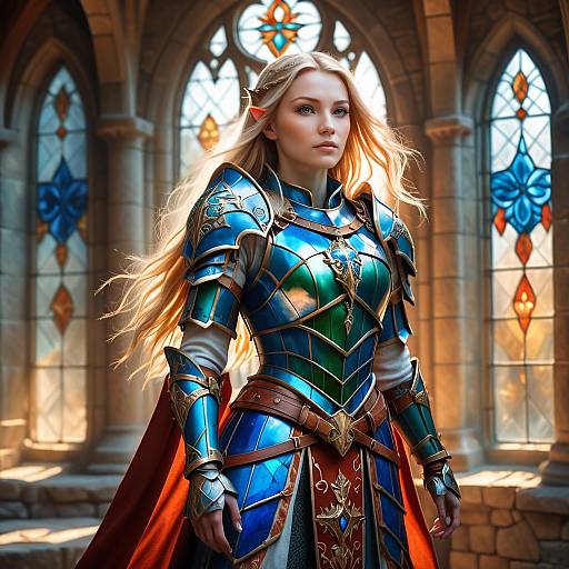 Elf Warrior Woman in Medieval Armor