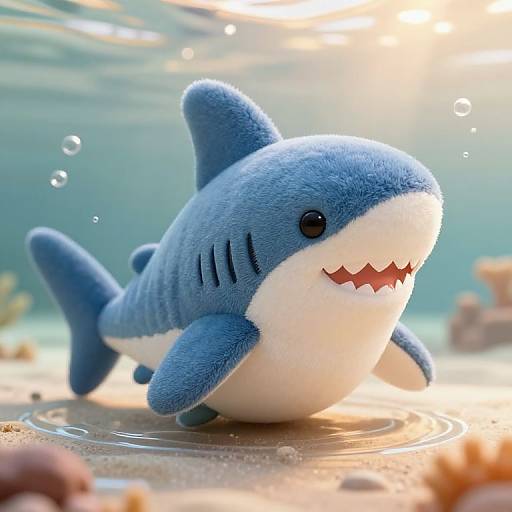 Cute Plush Blue Baby Shark