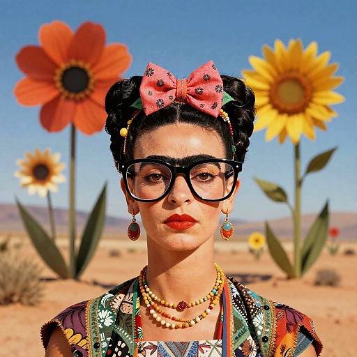 Surreal Chic Cat Inspired by Frida Kahlo