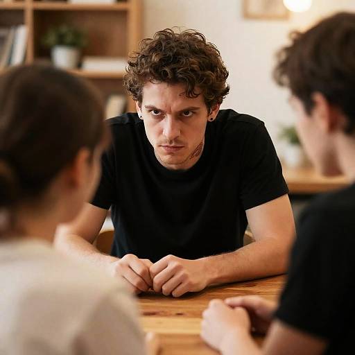 Intense Conversation between Two Figures