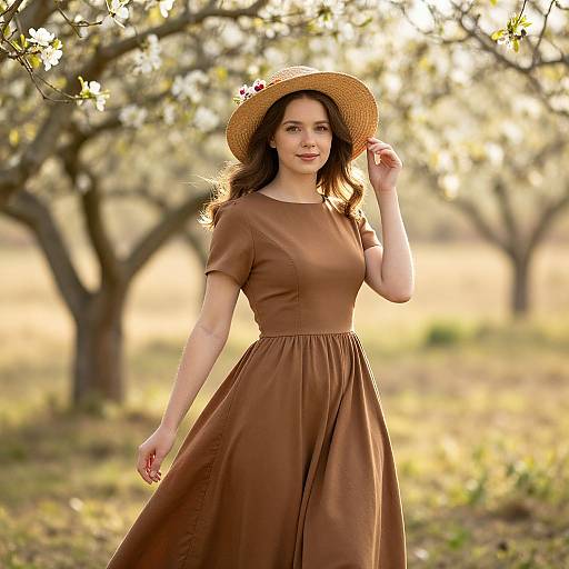Elegant Woman in Sunny Garden