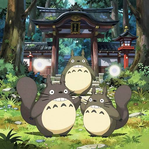 Playful Kitsune Siblings in Shrine