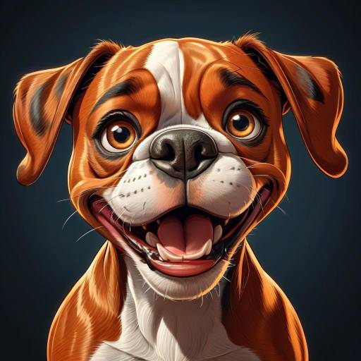 Joyful Cartoon Boxer Illustration on Black