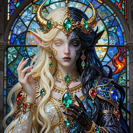 Elemental Being in Gothic Fantasy Style