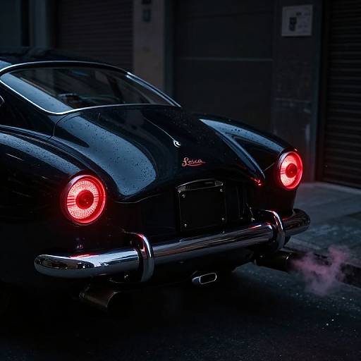Aerodynamic Leica Sl Black 1940 Sports Car Rear View