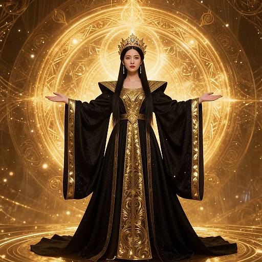 Regal Woman in Mystical Ceremonial Robes