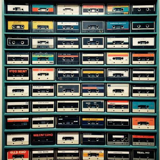 Shelf of Vintage Cassette Tapes