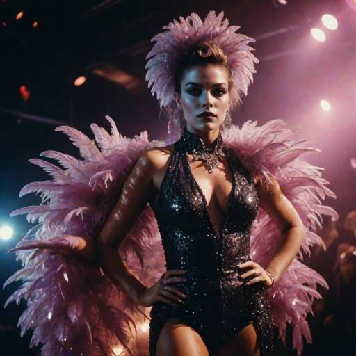 Daring Nightclub Performer in Glittery Bodysuit
